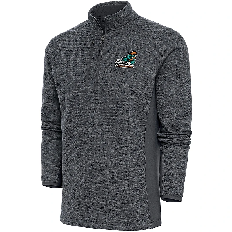 Men's Antigua  Charcoal Coastal Carolina Chanticleers Course Quarter-Zip Top