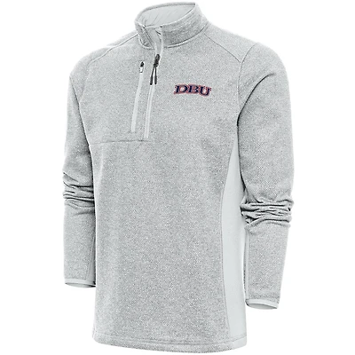 Men's Antigua  Gray Dallas Baptist Patriots Course Quarter-Zip Top