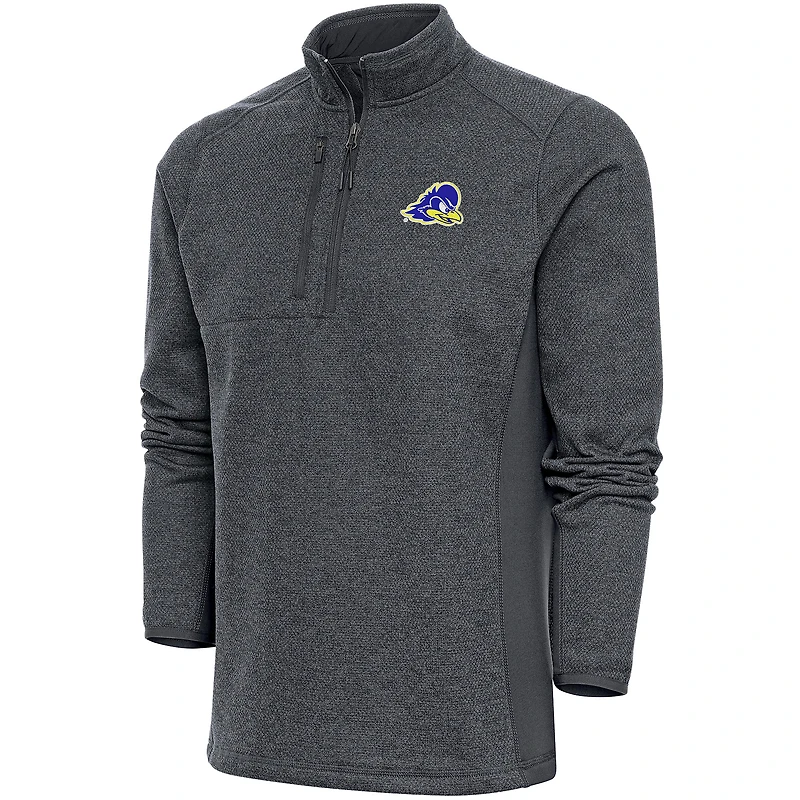 Men's Antigua  Charcoal Delaware Fightin' Blue Hens Course Quarter-Zip Top