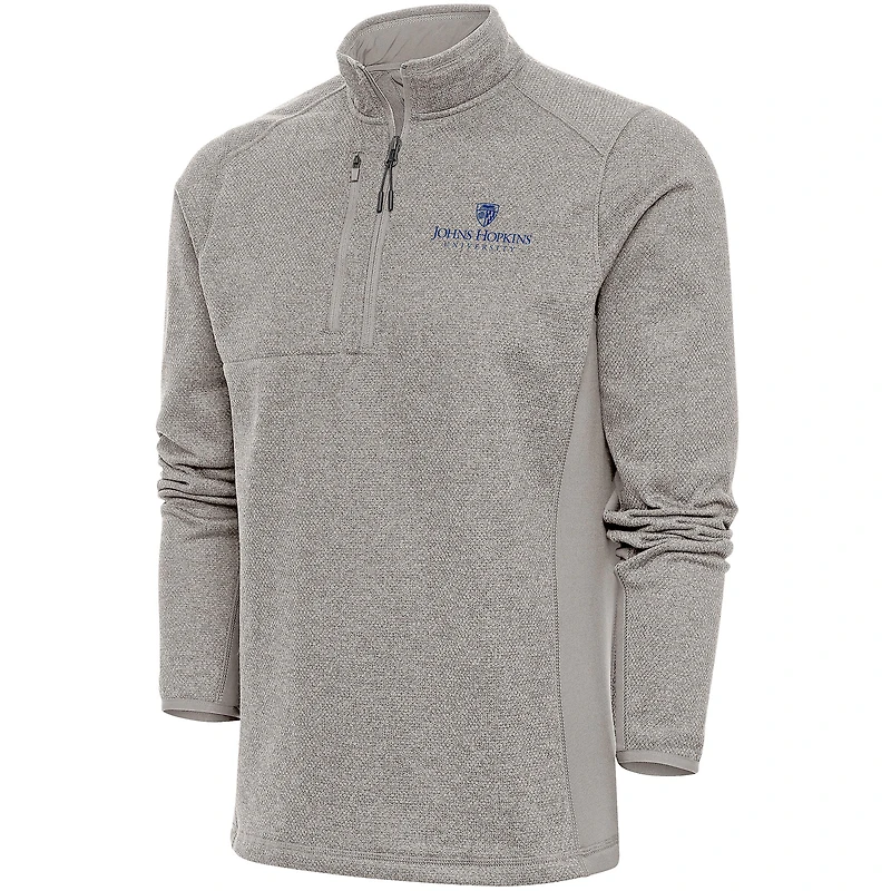 Men's Antigua  Oatmeal Johns Hopkins Blue Jays Course Quarter-Zip Top