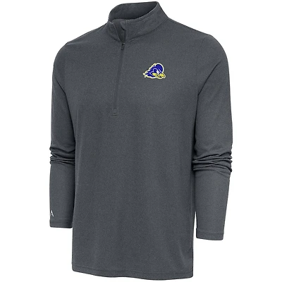 Men's Antigua  Heather Charcoal Delaware Fightin' Blue Hens Epic Quarter-Zip Top