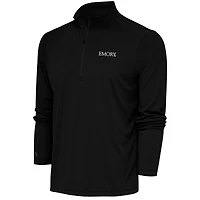 Men's Antigua  Black Emory Eagles Tribute Quarter-Zip Top