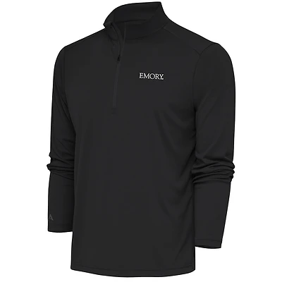 Men's Antigua  Charcoal Emory Eagles Tribute Quarter-Zip Top