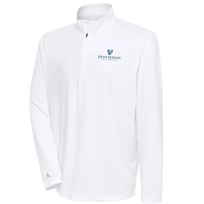 Men's Antigua White Johns Hopkins Blue Jays Tribute Quarter-Zip Top
