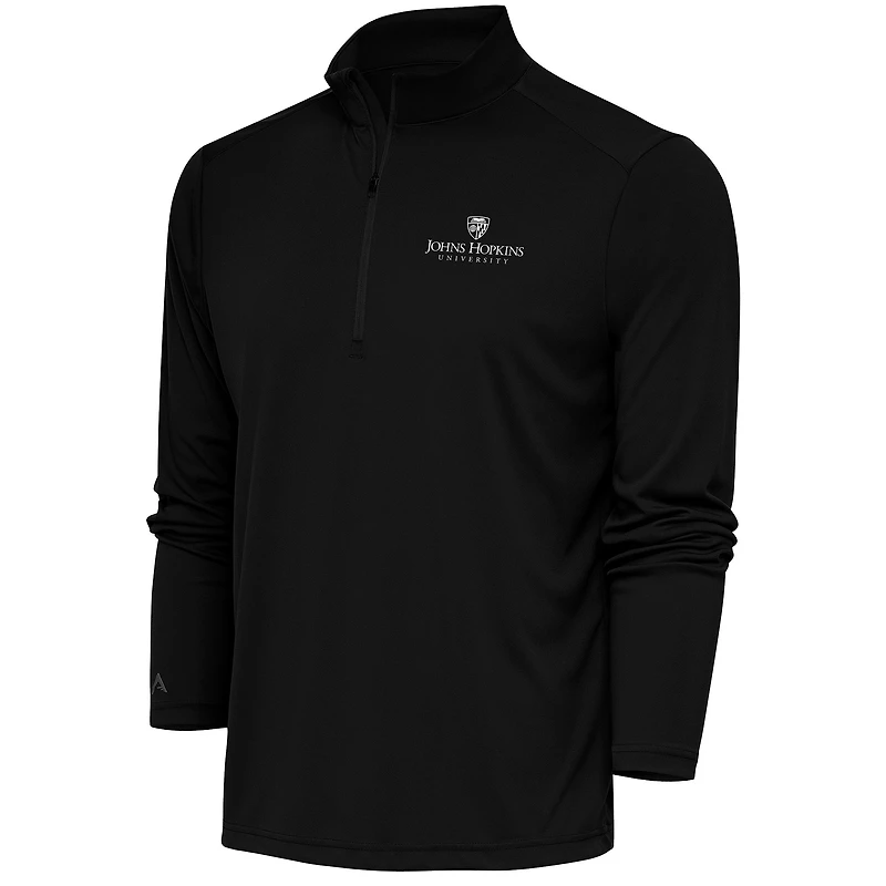 Men's Antigua  Black Johns Hopkins Blue Jays Tribute Quarter-Zip Top