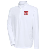 Men's Antigua  White Boston University Tribute Quarter-Zip Top