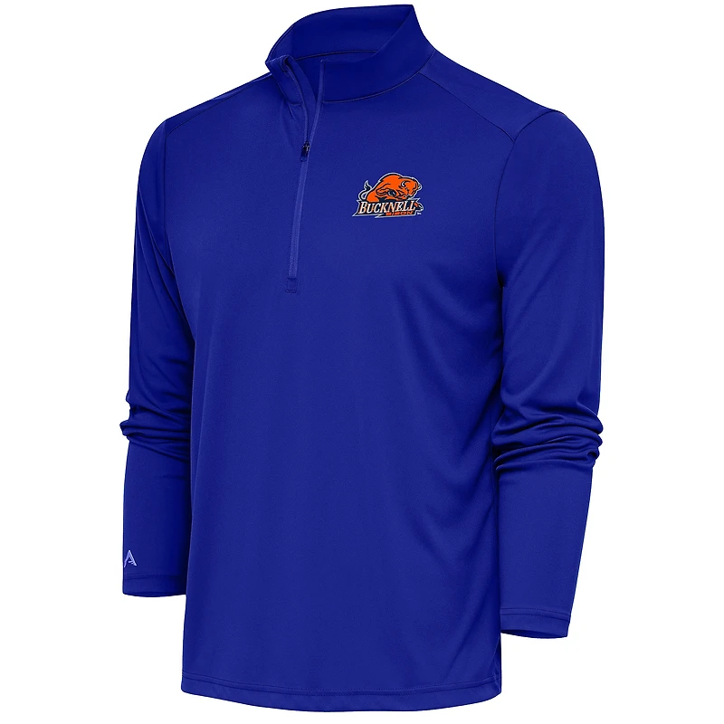Men's Antigua Blue Bucknell Bison Tribute Quarter-Zip Top