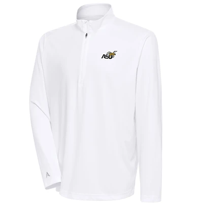 Men's Antigua White Alabama State Hornets Tribute Quarter-Zip Top