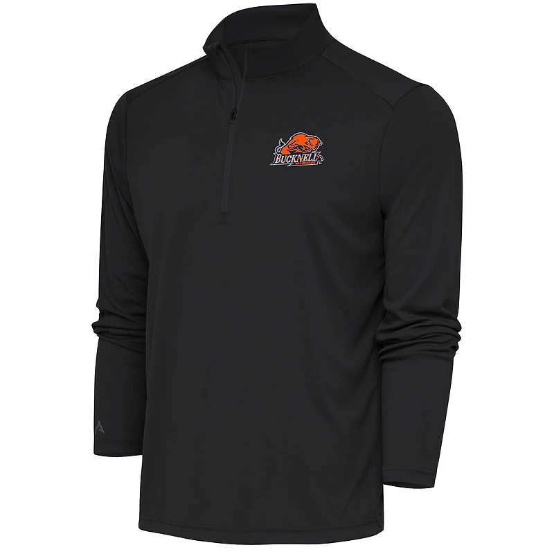 Men's Antigua Charcoal Bucknell Bison Tribute Quarter-Zip Top