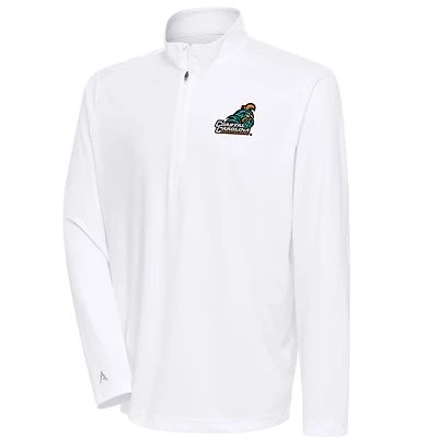 Men's Antigua White Coastal Carolina Chanticleers Tribute Quarter-Zip Top