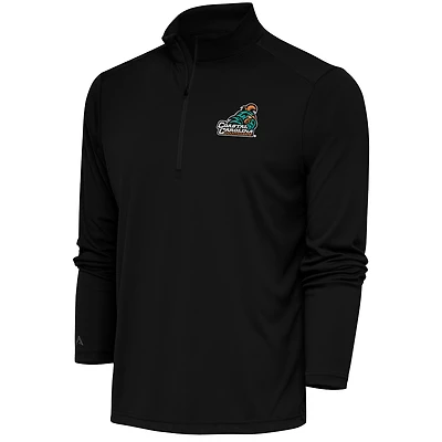Men's Antigua  Black Coastal Carolina Chanticleers Tribute Quarter-Zip Top
