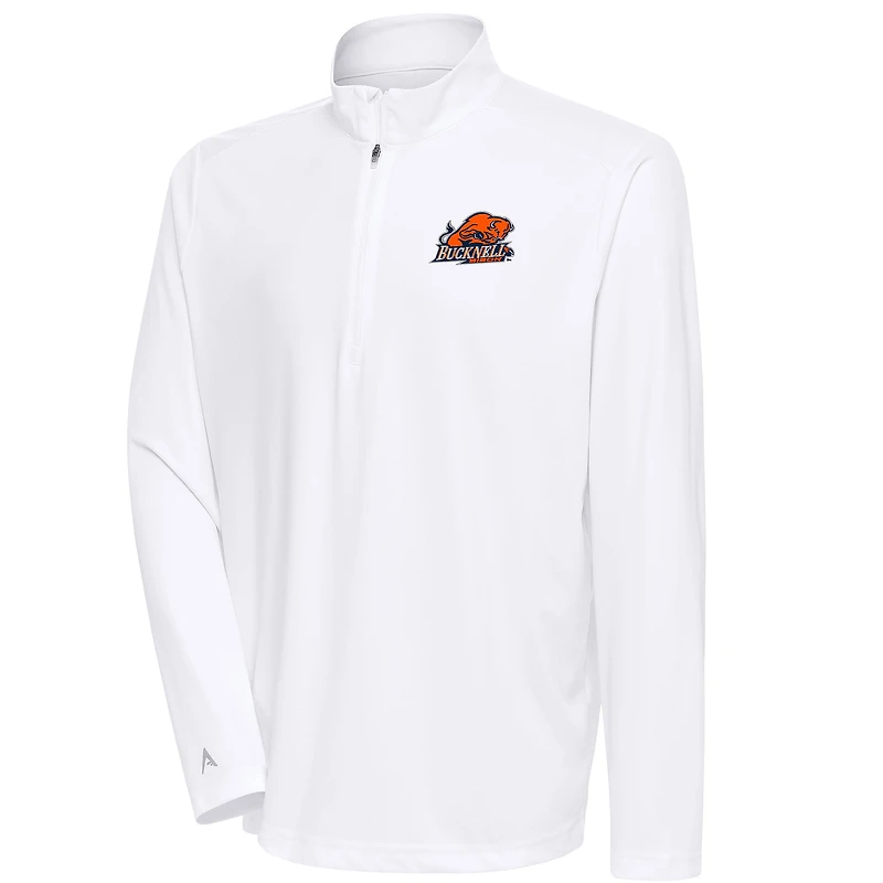 Men's Antigua White Bucknell Bison Tribute Quarter-Zip Top