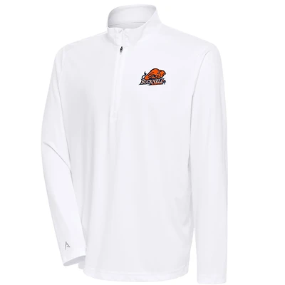 Men's Antigua  White Bucknell Bison Tribute Quarter-Zip Top