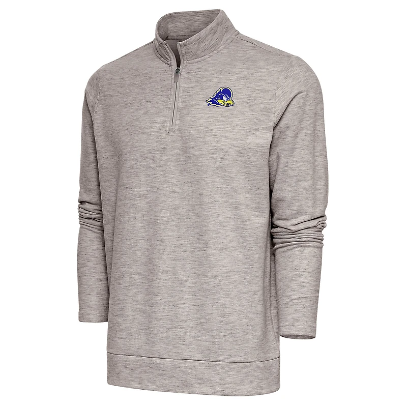 Men's Antigua  Oatmeal Delaware Fightin' Blue Hens Gambit Quarter-Zip Pullover Top