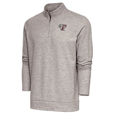 Men's Antigua  Oatmeal Fordham Rams Gambit Quarter-Zip Pullover Top