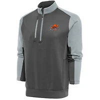 Men's Antigua  Pewter/Silver Bucknell Bison Team Quarter-Zip Pullover Top