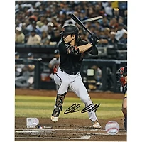 Corbin Carroll Arizona Diamondbacks Autographed 2023 National League Rookie of the Year 8" x 10" Black Jersey Hitting Photograph