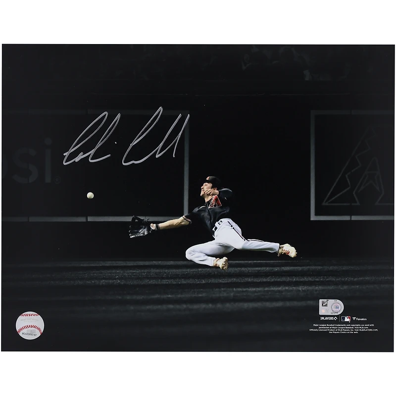 Corbin Carroll Arizona Diamondbacks Autographed 2023 National League Rookie of the Year 11" x 14" Diving Catch Hitting Spotlight Photo