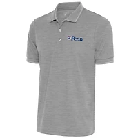 Men's Antigua Heather Gray Pennsylvania Quakers Affluent Polo
