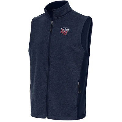 Men's Antigua  Heather Navy Liberty Flames Course Full-Zip Vest