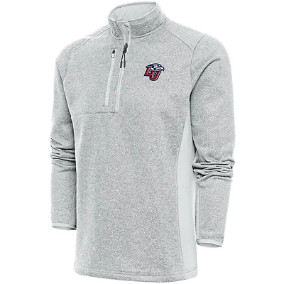 Men's Antigua  Gray Liberty Flames Course Quarter-Zip Top