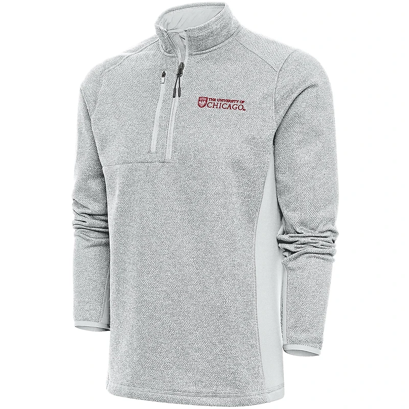 Men's Antigua  Gray UChicago Maroons Course Quarter-Zip Top