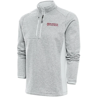 Men's Antigua  Gray UChicago Maroons Course Quarter-Zip Top