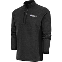 Men's Antigua  Heather Black Pennsylvania Quakers Course Quarter-Zip Top