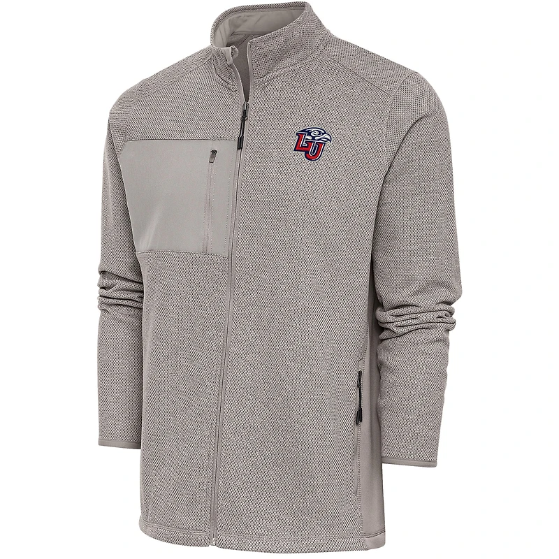 Men's Antigua  Oatmeal Liberty Flames Course Full-Zip Jacket