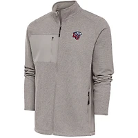 Men's Antigua  Oatmeal Liberty Flames Course Full-Zip Jacket