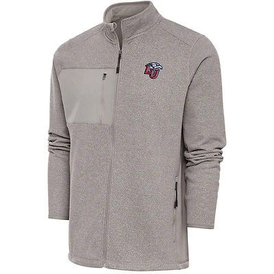 Men's Antigua  Oatmeal Liberty Flames Course Full-Zip Jacket