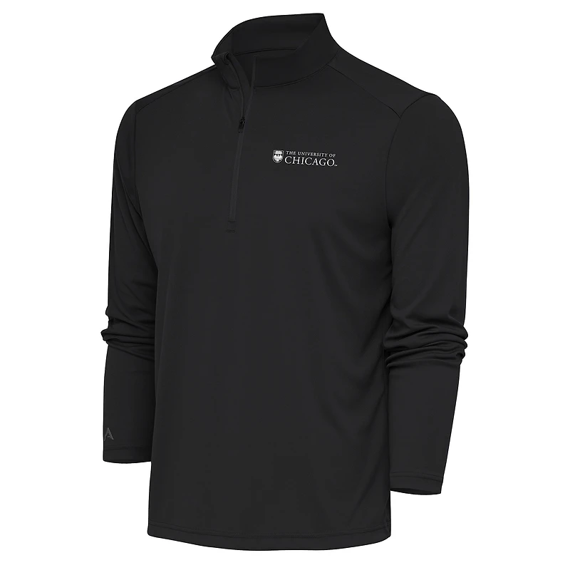 Men's Antigua  Charcoal UChicago Maroons Tribute Quarter-Zip Top