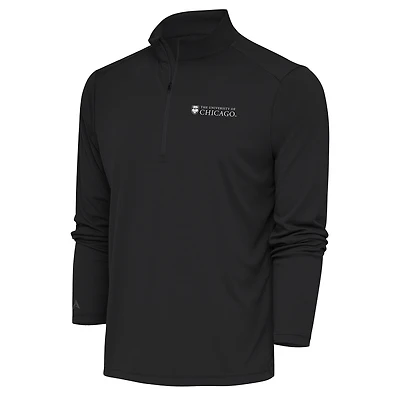 Men's Antigua  Charcoal UChicago Maroons Tribute Quarter-Zip Top