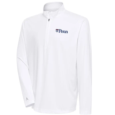 Men's Antigua White Pennsylvania Quakers Tribute Quarter-Zip Top