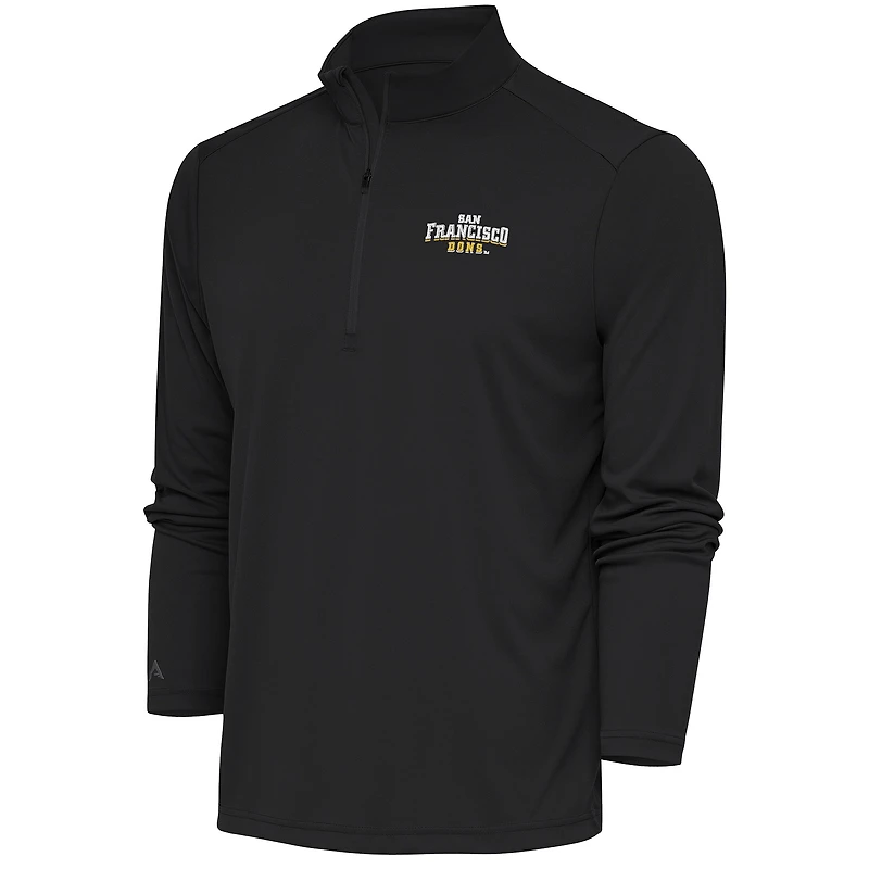 Men's Antigua  Charcoal San Francisco Dons Tribute Quarter-Zip Top