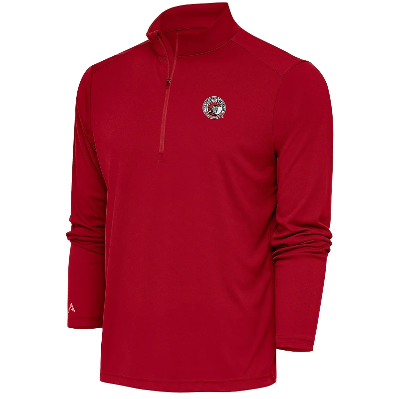 Men's Antigua Red Tampa Spartans Tribute Quarter-Zip Top