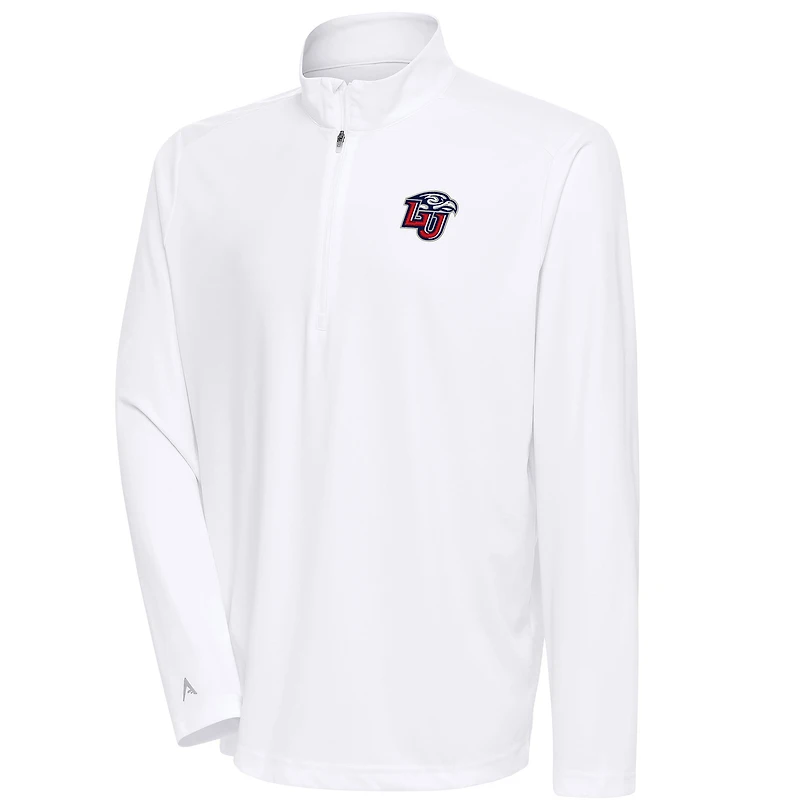 Men's Antigua  White Liberty Flames Tribute Quarter-Zip Top
