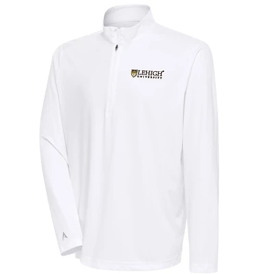Men's Antigua White Lehigh Mountain Hawks Tribute Quarter-Zip Top
