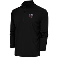 Men's Antigua  Black Liberty Flames Tribute Quarter-Zip Top