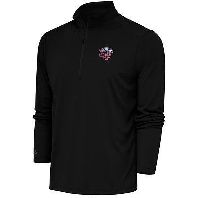 Men's Antigua Black Liberty Flames Tribute Quarter-Zip Top