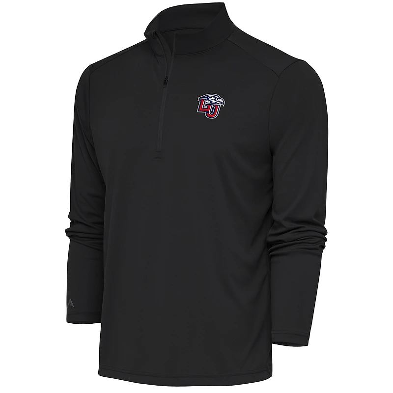 Men's Antigua  Charcoal Liberty Flames Tribute Quarter-Zip Top