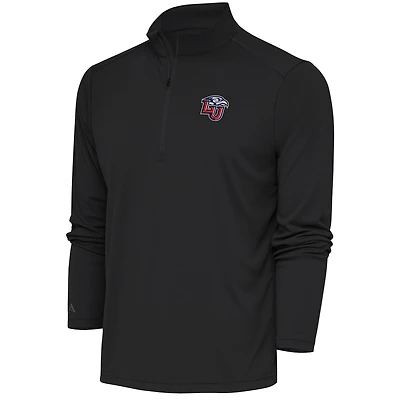 Men's Antigua Charcoal Liberty Flames Tribute Quarter-Zip Top