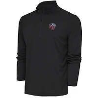 Men's Antigua  Charcoal Liberty Flames Tribute Quarter-Zip Top
