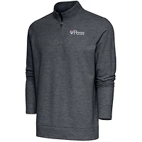 Men's Antigua  Heather Charcoal Pennsylvania Quakers Gambit Quarter-Zip Pullover Top
