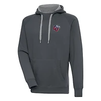 Men's Antigua  Charcoal Liberty Flames Victory Pullover Hoodie