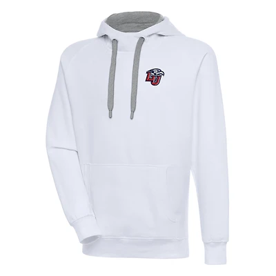 Men's Antigua White Liberty Flames Victory Pullover Hoodie