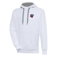 Men's Antigua  White Liberty Flames Victory Pullover Hoodie