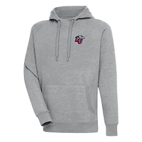 Men's Antigua  Heather Gray Liberty Flames Victory Pullover Hoodie