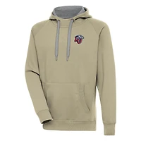 Men's Antigua  Khaki Liberty Flames Victory Pullover Hoodie