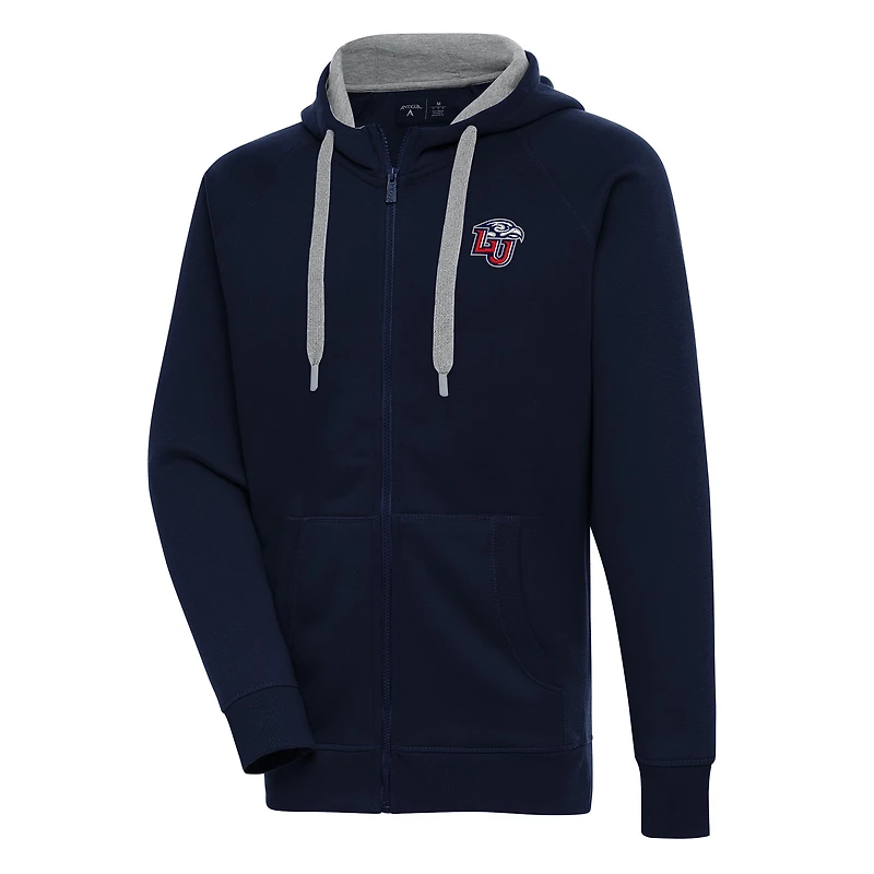 Men's Antigua Navy Liberty Flames Victory Full-Zip Hoodie